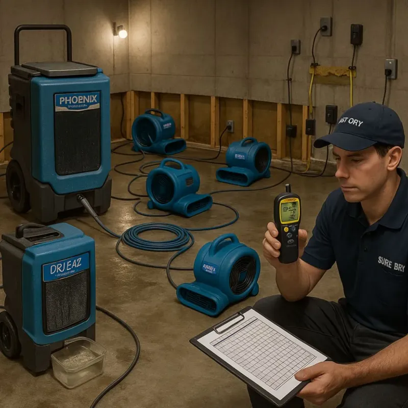 Structural Drying and Dehumidification process in Center Hill, FL
